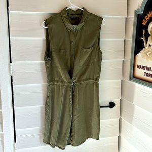 Max Jeans Cargo Style button up dress w drawstring waist